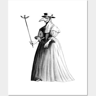 Lady Plague Doctor (white) Posters and Art